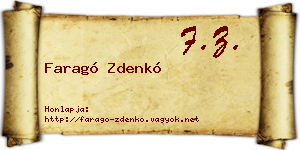 Faragó Zdenkó névjegykártya